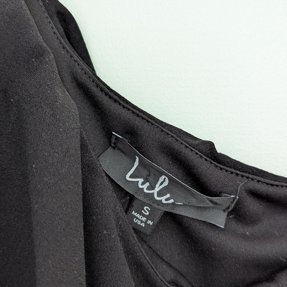 Lulu's Black One-Shoulder Ruffled Mini Dress - Picture 6 of 7
